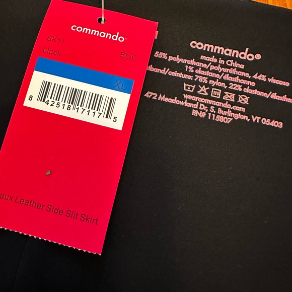 Commando Faux leather side slit skirt sz XL - Picture 7 of 11